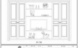 欧式柜体影视墙效果图（欧式柜子立面图）