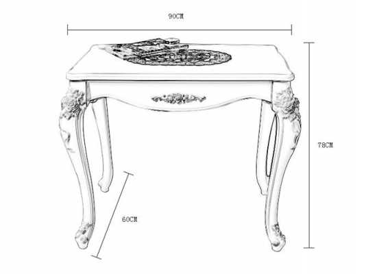 手绘欧式桌子透视图（欧式桌子简笔画）-图2