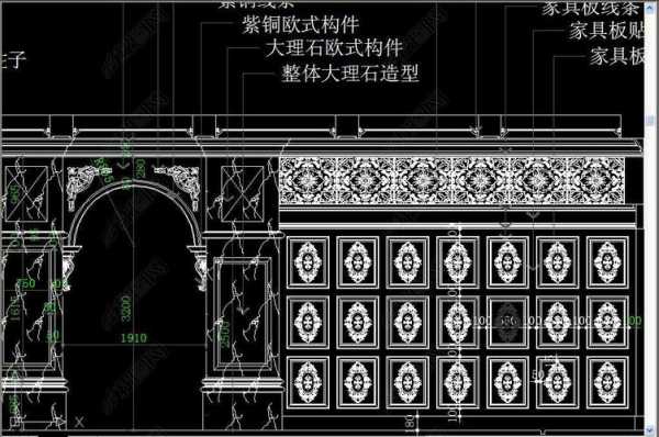 室外欧式造型护墙板（欧式护墙板剖面图）-图1