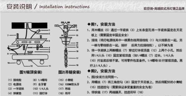 欧式灯安装图（欧式灯接线怎么接）-图1