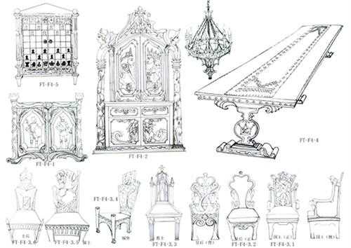 欧式家具品手绘图（欧式风格家具手绘）-图1