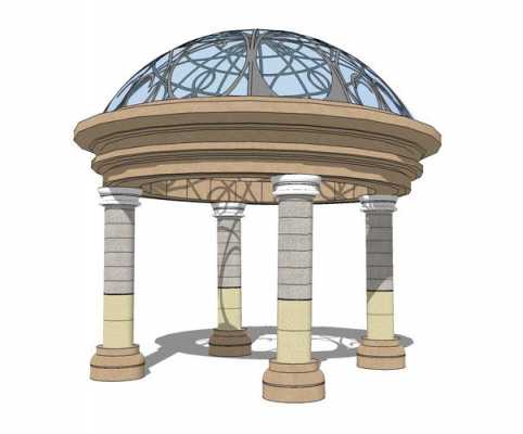 欧式园顶装修效果图（欧式圆亭效果图）-图3