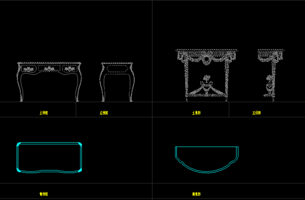 欧式家具立面图库（欧式家具图案）-图3