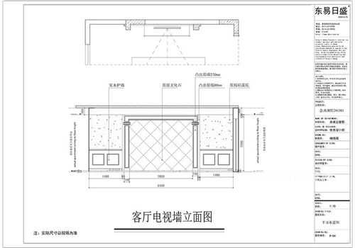 欧式电视背景墙设计（欧式电视背景墙立面图）-图3