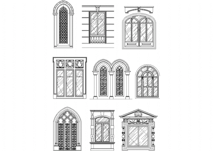 欧式装修窗户造型（欧式窗户平面图）-图2