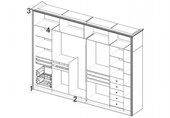 欧式衣柜的高度（欧式衣柜立面图）-图2