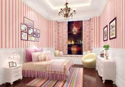 客厅欧式粉色壁纸（欧式粉色卧室效果图）-图2
