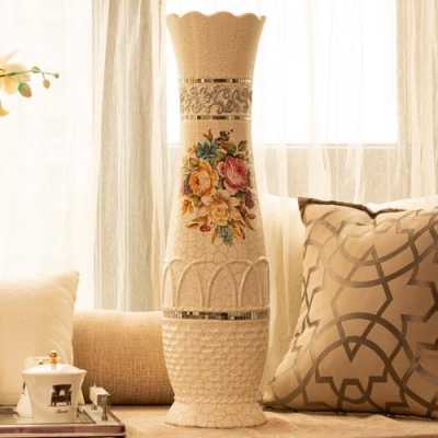 欧式客厅装饰花瓶（欧式客厅落地花瓶摆放效果图）-图1